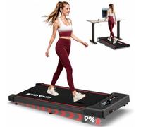 CHAOKE Walking Pad Treadmill with 9% Incline, 8KM/H Under Desk Treadmill for Home Office 2.75HP Quiet Motor Running Machines Max 150kg Capacity with 12 HIIT Programs and Remote Control