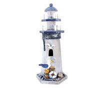 Chaomian Home Ornaments Seabird Wooden Lighthouse 10" High Nautical Themed Rooms Lighthouse Home Decor