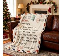 CHAOMIC Mother's Day Birthday Gifts for Mom, Anniversary Christmas Birthday Gifts for Mom from Daughter Son, Best Mon Gifts Ideas Soft Throw Blanket(Dear Mom-50x60in)