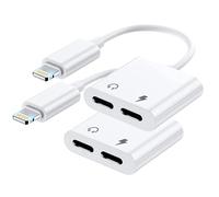 CHAOPAI [Apple MFi Certified] 2PACK Dual Lightning Headphone Adapter for iPhone Splitter Audio and Charge Support All iOS System Compatible with iPhone 14/13/12/11/XS/XR/8/7/6