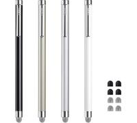 ChaoQ Stylus Pens for Touch Screens, 4 Pcs Mesh Fiber Stylus, with 4 Replaceable Mesh Tips and 4 Replaceable Rubber Tips (Silver, Black, White, Champagne)