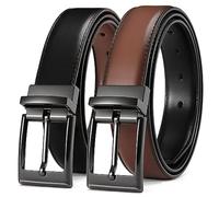 CHAOREN Belt for Men 1 Piece, Reversible Mens Belt Leather 1 1/4", Black Brown 2-Sided Rotating Buckle for Dress Suit and Casual Jeans