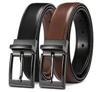 CHAOREN Belt for Men1 Piece, Reversible Mens Belt Leather 1 1/4", Black Brown 2-Sided Rotating Buckle for Dress Suit and Casual Jeans