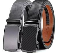 CHAOREN Leather Belts for Men 2 Pack - Ratchet Belt 1 3/8" in Gift Set Box - Micro Adjustable Belt Meet Almost Any Occasion and Outfit