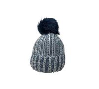 Chaos Brothers Women's Fisherman Rib Bobble Hat Chunky Knit Beanie with Pom Pom Navy Blue One Size Winter Hat (Navy)