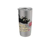 Chaos But Make It Cute Cat Yarn Lover Stainless Steel Insulated Tumbler