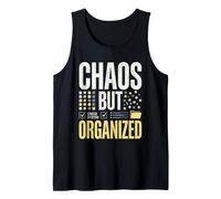 Chaos But Organized Retro Productivity Humor Design Tank Top