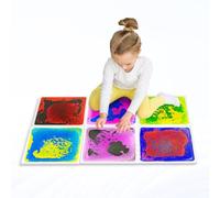 Chaos Colours - 6x Sensory liquid floor tiles, 12" X 12", Autism Stress relief, Educational Liquid Floor Tile, Decorative and active play