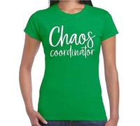 Chaos Coordinator | Cool Slogan I Funny | T-Shirt Ladies Tee Top(Irish Green,L)