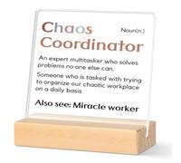 Chaos Coordinator Definition Desk Sign For Teacher, Boss, Christmas Gifts Office Fun Plaque, Coworker, Clear Plaque Sign With Wooden StandChaos Coordinator Gifts, Boss Lady, Teacher, Office Decor