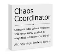 Chaos Coordinator Gift for Women Men Boss Manager Colleague Employee Appreciation Gift Thank You Gifts for Teacher Mentor Nurse Friends Office Home Shelf Table Desk Decor Sign
