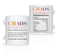 Chaos Coordinator Gifts for Boss & Coworker Leaving Gifts - Funny Office Mug for Women Assistant Teacher, 11 Oz Coffee Mug Cup