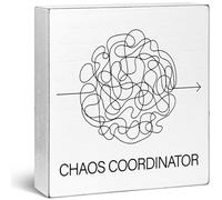 Chaos Coordinator Gifts for Women Boss Teacher,Wood Block Plaque for Home Office Table Shelf,Inspirational Thank You Gifts Wooden Box Sign Desk Decor for Women Coworker Nurse 5x5 Inch