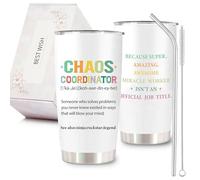 Chaos Coordinator Gifts for Women - Personalization Travel Tumbler Mug 20oz Double Wall Vacuum Stainless Steel Cup Office Appreciation Day Thank You Gifts for Mum Coworker Boss Manager