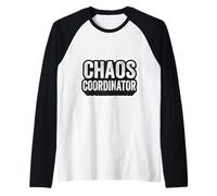 Chaos Coordinator Mens Kindergarten School Teacher Funny Fun Raglan Baseball Tee