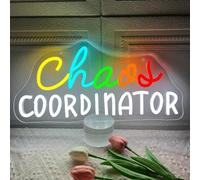 Chaos Coordinator Neon Sign, Dimmable Home Office Led Neon Signs for Wall Decor, Funny Desk Neon Light Up Sign for Boss Manager Leader Friends Coworker Employee Birthday Presents