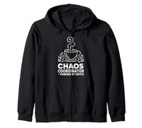 Chaos Coordinator Powered By Coffee Zip Hoodie