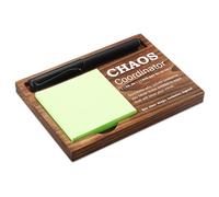 Chaos Coordinator Sticky Note Holder Wooden Notepad & Pen Holder 6.5" x 4.7" Sticky Note Pad Holder Dispenser for Desk Chaos Coordinator Definition Work Gifts, NPA184
