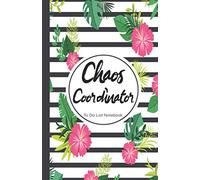 Chaos Coordinator To Do List Notebook: White & black color striped flower daily checklist notebook (chaos coordinator)