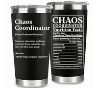 Chaos Coordinator Tumbler - Administrative Professional Day, Employee Appreciation Gifts - Tank You Gift for Women, Boss, Coworker, Manager, Office, Teacher, Nurse, Admin Assistant - 20oz Black Cup