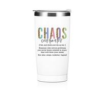 Chaos Coordinator Tumbler Thank You Gifts Leopard Water Bottle Double Wall Travel Coffee Mug Stainless Steel Vacuum Insulated Thermal Cup Boss Lady Gifts for Women Secretary Manager Birthday Christmas
