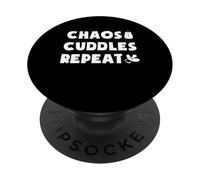 Chaos Cuddles Repeat Twin Mom Mother Of Twins PopSockets Adhesive PopGrip