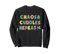 Chaos Cuddles Repeat Twin Mom Mother Of Twins Sweatshirt