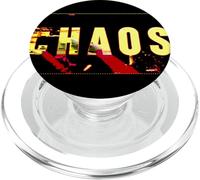 Chaos High-Contrast Distorted Glitch Art Typographic Graphic PopSockets PopGrip for MagSafe