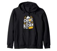 Chaos In The Kitchen Funny Home Cooking Chef Zip Hoodie