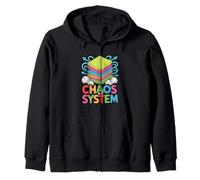 Chaos Is A System Funny Organized Messy Desk Humor Zip Hoodie