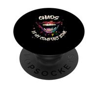 Chaos Is My Comfort Zone (Funny Statement & Clown Graphic) PopSockets Adhesive PopGrip