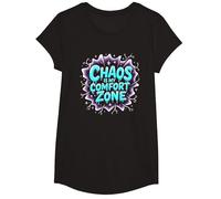 Chaos is My Comfort Zone I Love Mentally Unstable Women T-Shirt, Girls, Black, Small