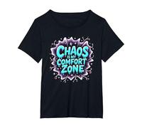 Chaos is My Comfort Zone I Love Mentally Unstable Women T-Shirt, Women's Plus, Black, 5X
