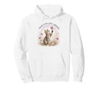 Chaos Is My Love Language Cat Kitten Rainbow Floral Pullover Hoodie