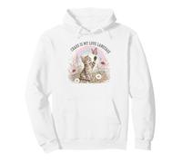 Chaos Is My Love Language Cute Kitten Cat Rainbow Pullover Hoodie
