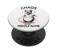 Chaos is my middle name - Funny Possum PopSockets Adhesive PopGrip