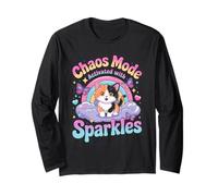 Chaos Mode Activated With Sparkles Fun Kitten Long Sleeve T-Shirt