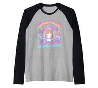 Chaos Mode Activated With Sparkles Fun Kitten Raglan Baseball Tee