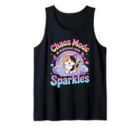 Chaos Mode Activated With Sparkles Fun Kitten Tank Top