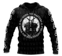 CHAOS MONKEY Unisex Mens Hoodies 3d Print Pullover Hooded Sweatshirt Hoodie for Men Women, Ash Black1, Large