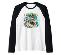 Chaos Theory Cat Design - Funny Nerd Science Cat Raglan Baseball Tee