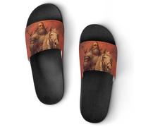 Chaos Warriors Horseman Men Shower Slippers | Women Non Slip Slides Pool Sandals Bathroom Beach