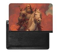 Chaos Warriors Horseman Travel Passport Holder Wallet Cover Case Card Organizer PU Leather
