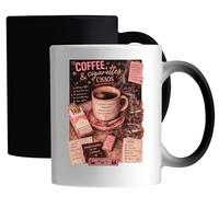 Chaos with Coffee and Cigarettes Ceramic Magic Mug White