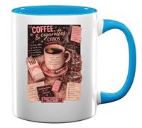 Chaos with Coffee and Cigarettes Ceramic Tea Coffee Mug Light Blue