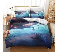 CHAOSE Bedding Set with Duvet Cover and 2 Pillowcases 65 X 65 Cm - Prevent Allergy - Godzilla Japan - Easy Care (Godzilla 06,Single(135x200cm))