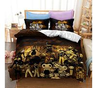 CHAOSE Bendy Black Duvet Cover Sets 220X240 Quilt 2 Persons 3 Pieces Bed Linen Bedding Set 2 Pillowcases with Closure (bendy 01,Single(135x200cm))