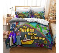 CHAOSE The Beatles Duvet Cover Sets 220X240 Quilt 2 Persons 3 Pieces Bed Linen Bedding Set 2 Pillowcases with Closure (Rock 01,Double(200x200cm))