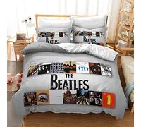 CHAOSE The Beatles Duvet Cover Sets 220X240 Quilt 2 Persons 3 Pieces Bed Linen Bedding Set 2 Pillowcases with Closure (Rock 02,King(220x230cm))