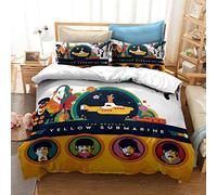 CHAOSE The Beatles Duvet Cover Sets 220X240 Quilt 2 Persons 3 Pieces Bed Linen Bedding Set 2 Pillowcases with Closure (Rock 05,Single(135x200cm))